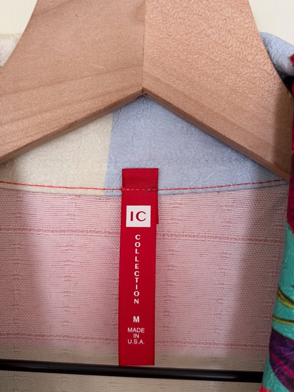 IC Collection By Connie K Multi Print Open Front Jacket - Picture 3 of 7